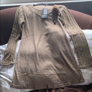 Crochet taupe dress XL